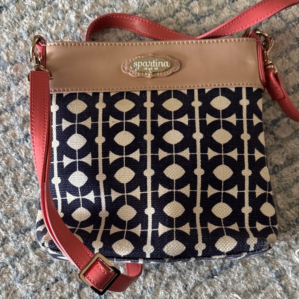 Spartina 449 Navy and Coral Crossbody Bag